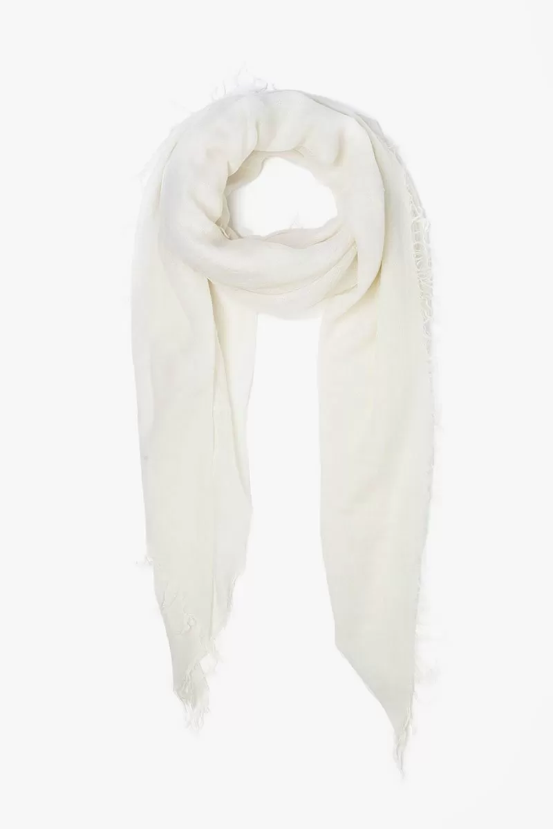 Eggshell Cashmere and Silk Scarf