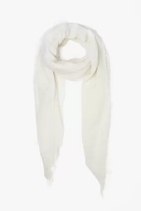 Eggshell Cashmere and Silk Scarf