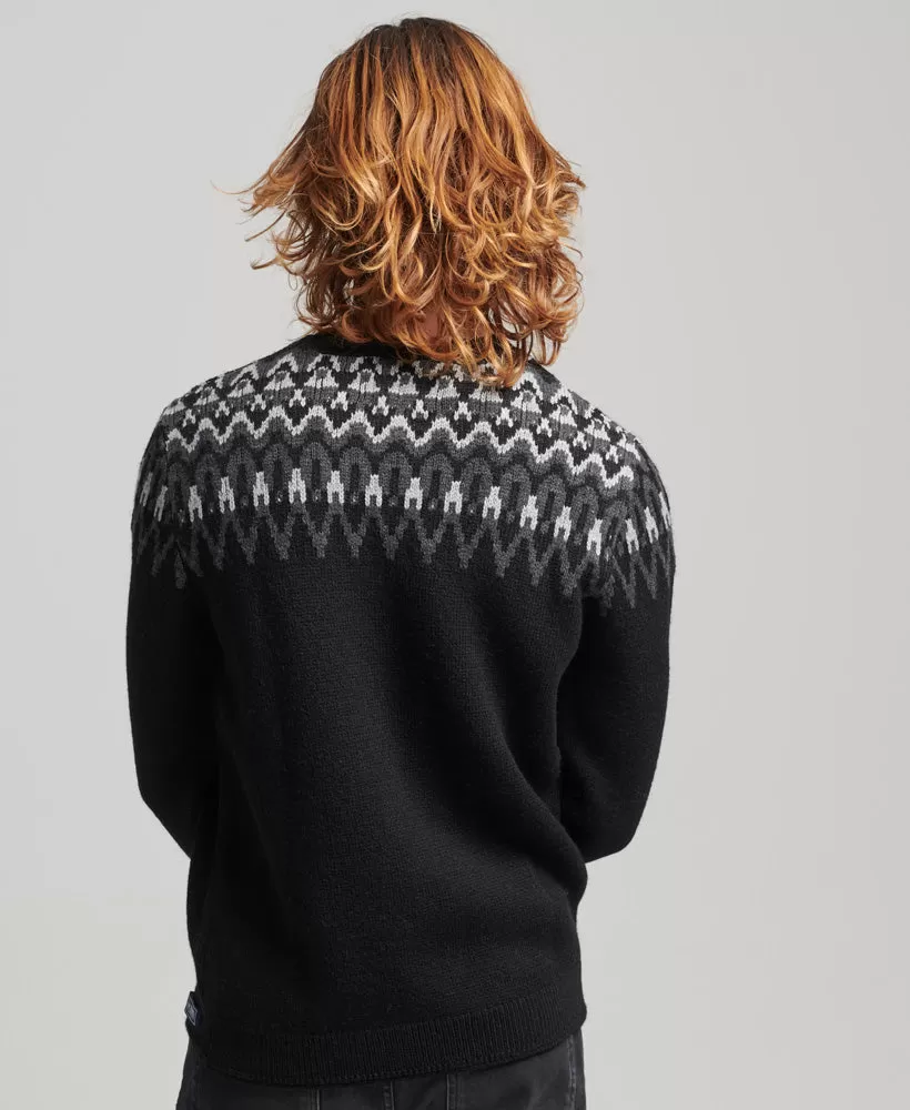 Fairisle Crew Knit Jumper | Mono Fairisle