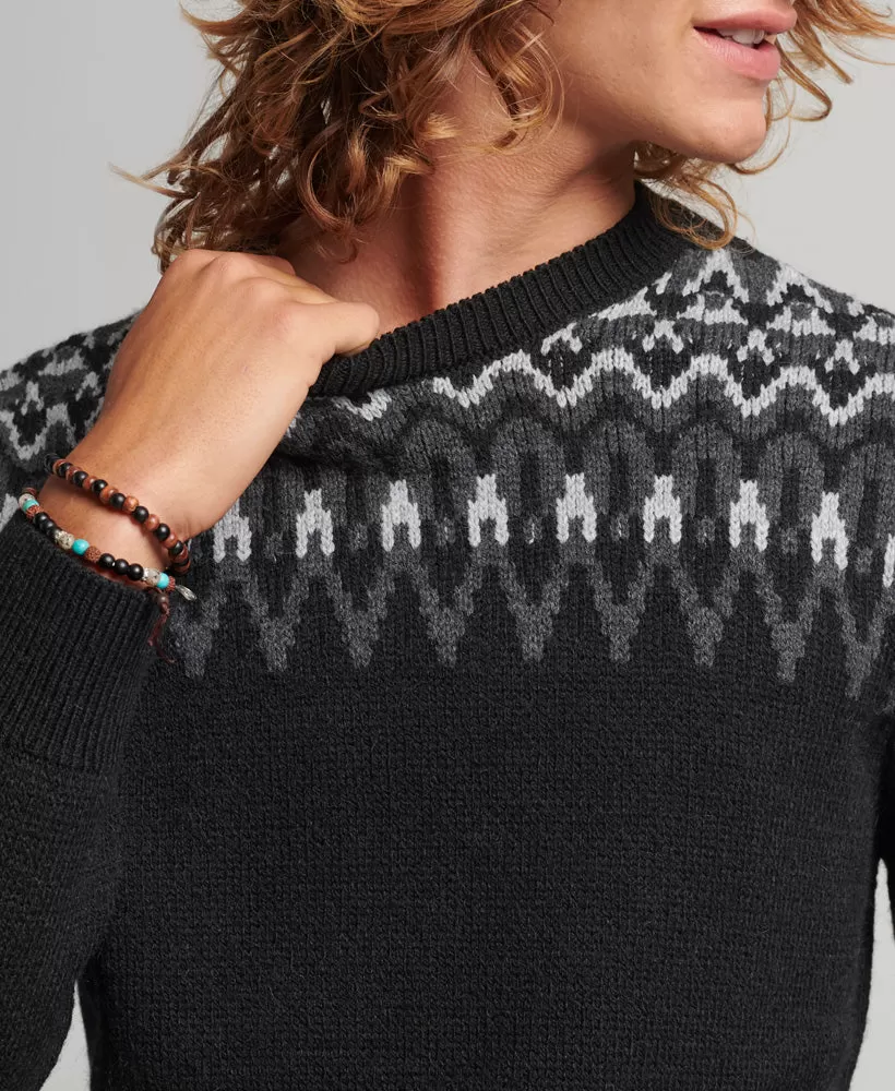 Fairisle Crew Knit Jumper | Mono Fairisle