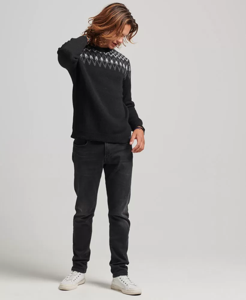 Fairisle Crew Knit Jumper | Mono Fairisle