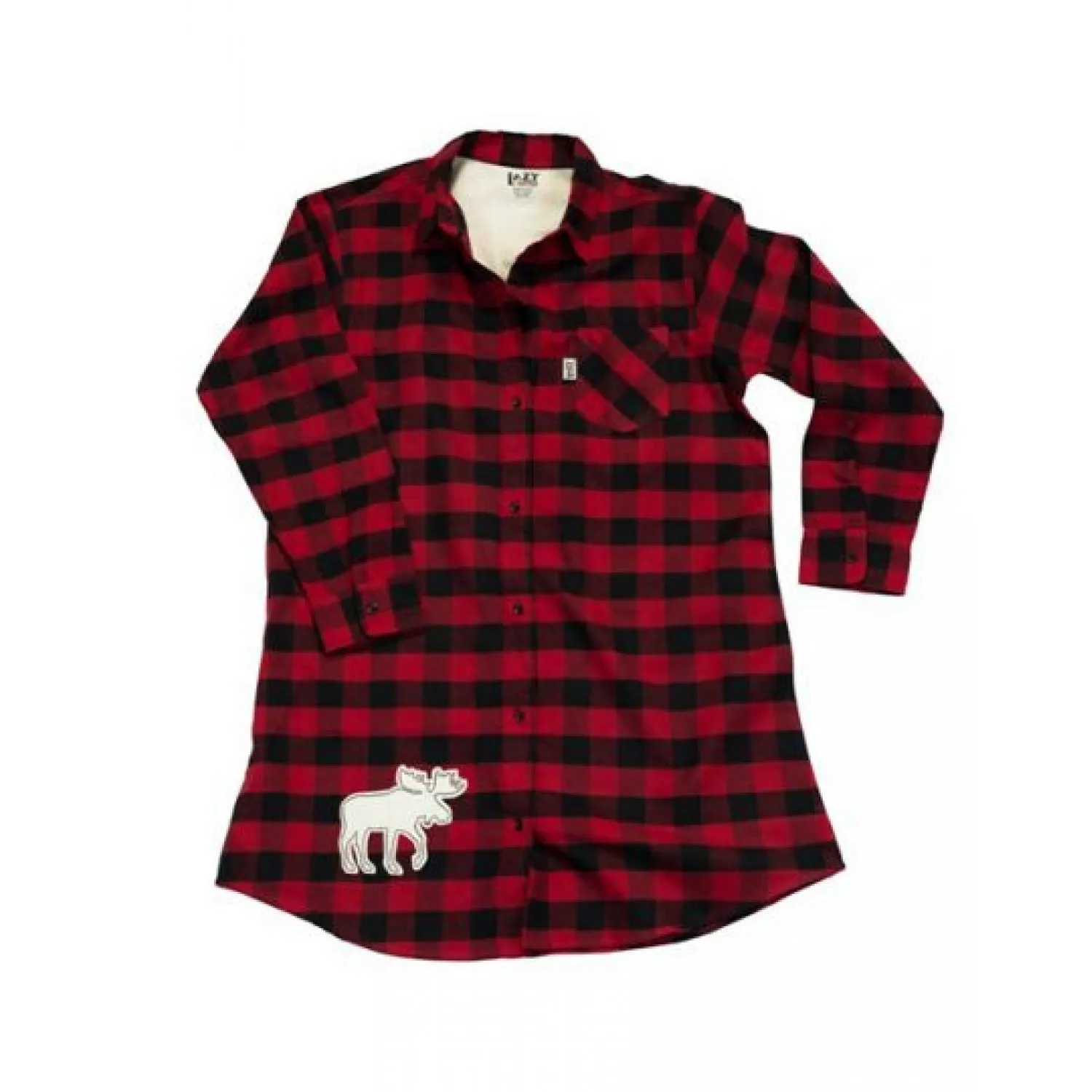 Flannel Moose Plaid Button Down Night Lazy One - A One Clothing