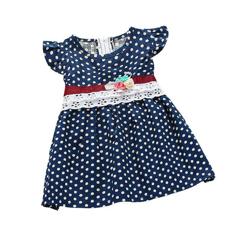 Girls Dress New Dot Print Baby Bohemian Beach Dresses Sleeveless Children's Clothing Kids Vestidos PY2 SM6