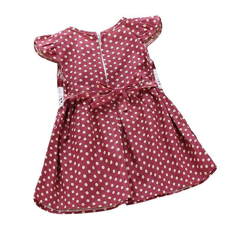 Girls Dress New Dot Print Baby Bohemian Beach Dresses Sleeveless Children's Clothing Kids Vestidos PY2 SM6