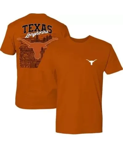 Great State Clothing Men's NCAA Burnt Texas Longhorns City Line T-Shirt