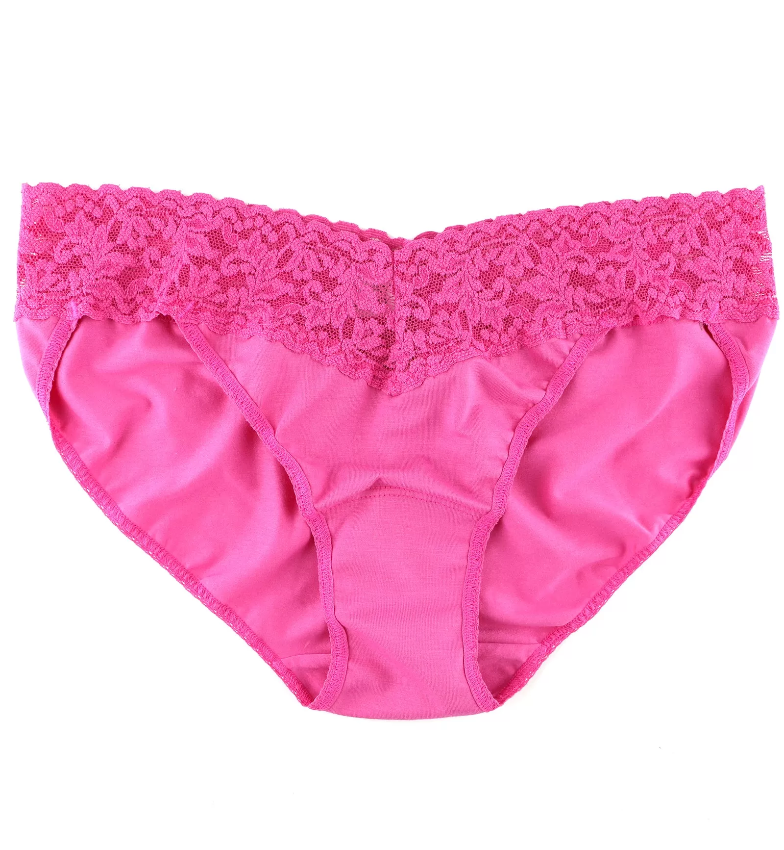 Hanky Panky Organic Cotton V-kini with Lace (892201) - Wild Pink