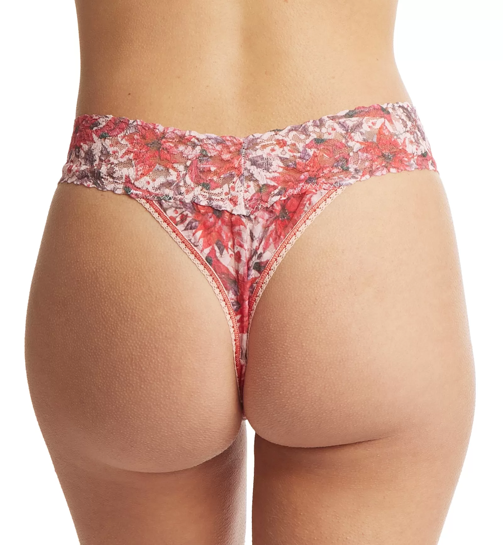 Hanky Panky Signature Lace Printed Original Rise Thong (PR4811P) - Poinsettia