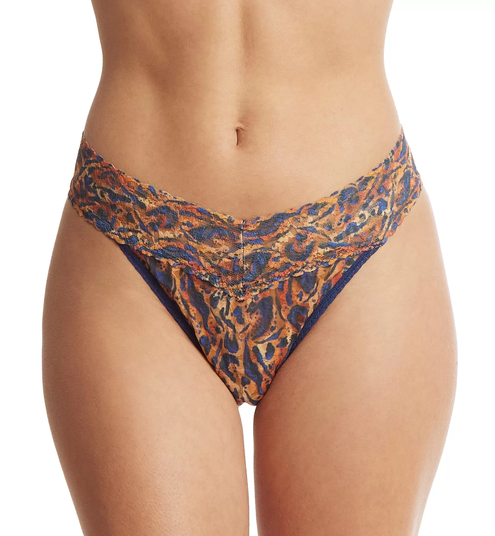 Hanky Panky Signature Lace Printed Original Rise Thong (PR4811P) - Wild About Blue