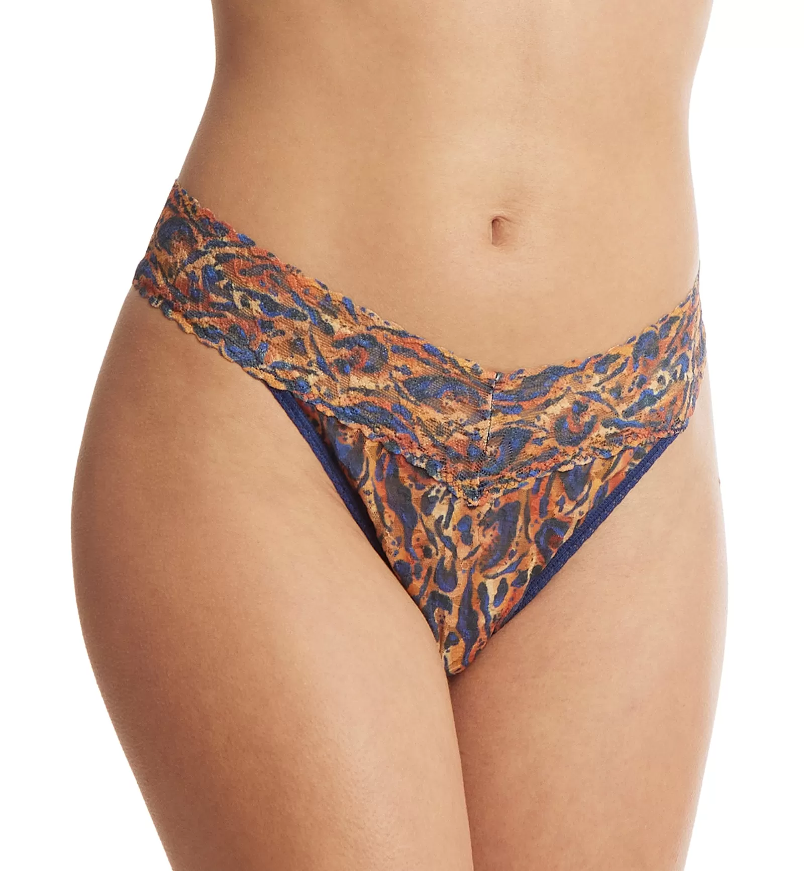 Hanky Panky Signature Lace Printed Original Rise Thong (PR4811P) - Wild About Blue