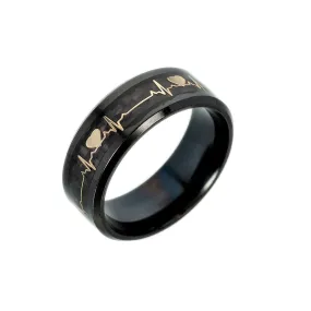 Heart Beat Engraved Luminous Ring