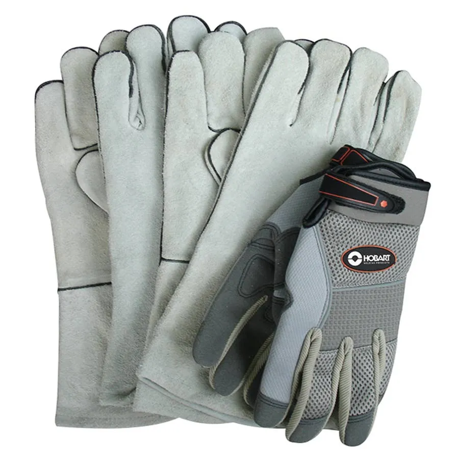 Hobart 2 Economy & 1 Mechanics Welding Gloves - 3 pk