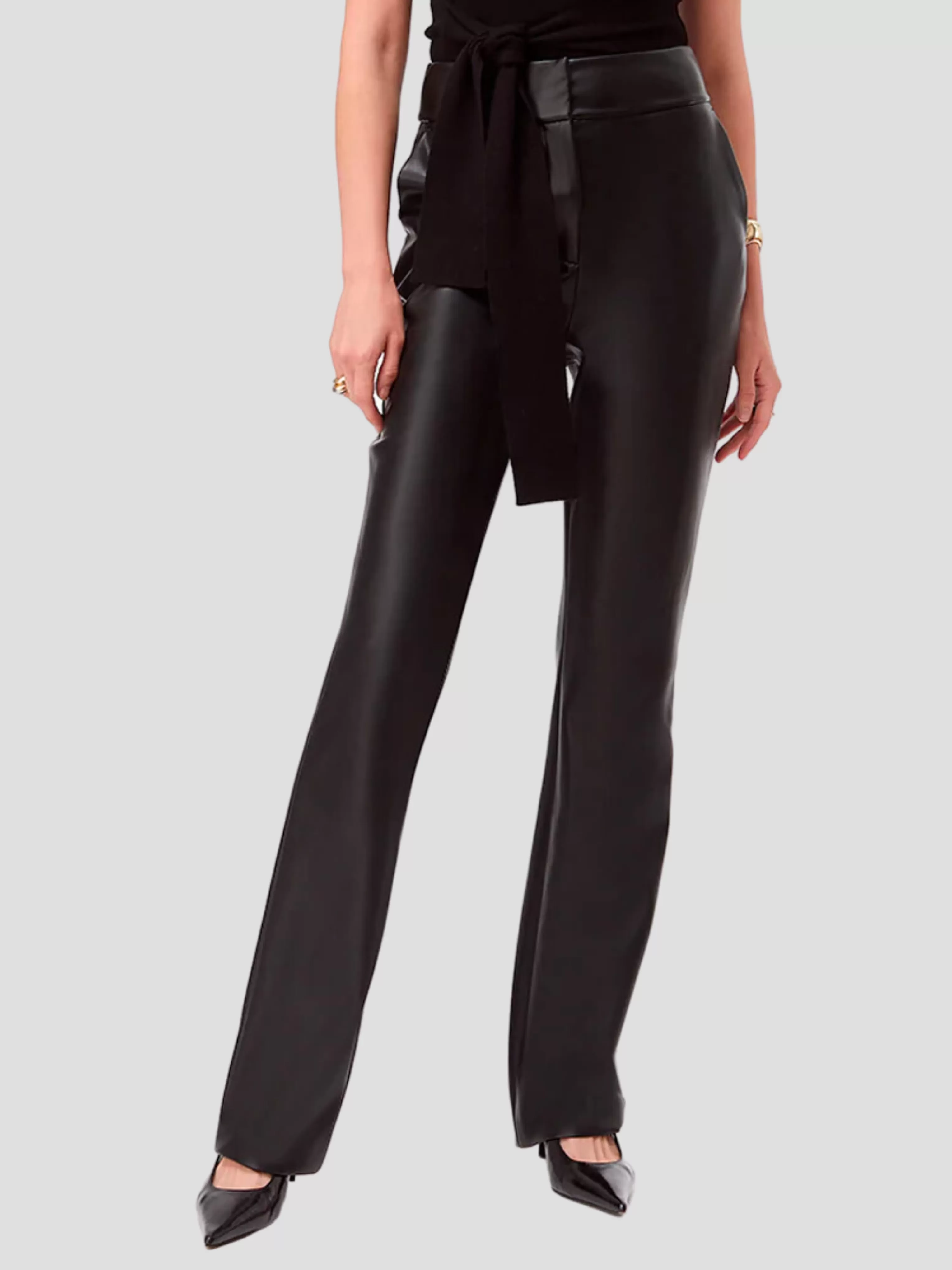 Iris Straight Leg Faux-Leather Pant