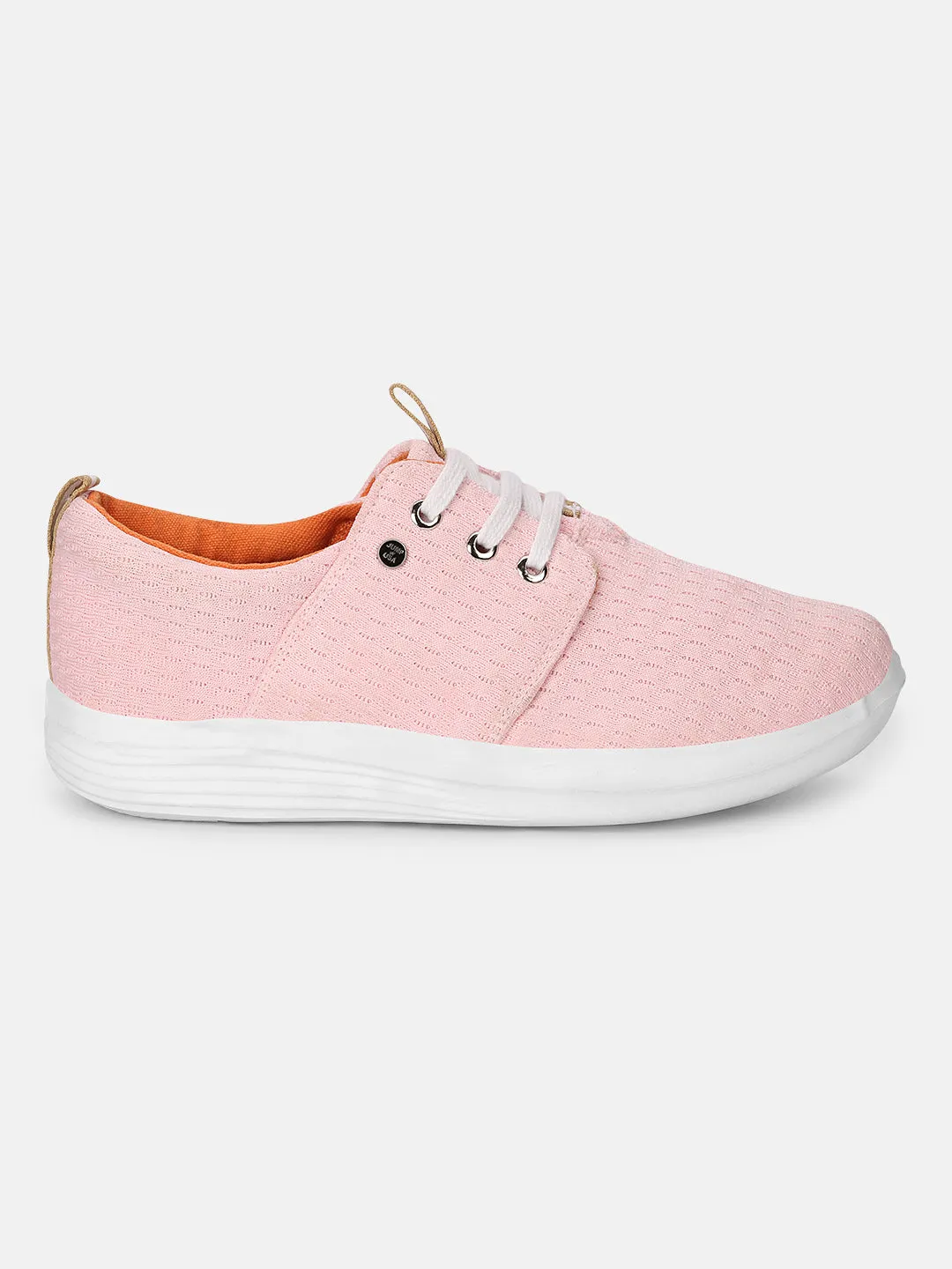 JUMP USA Women's Textured Pink Smart Casual Sneakers Shoes