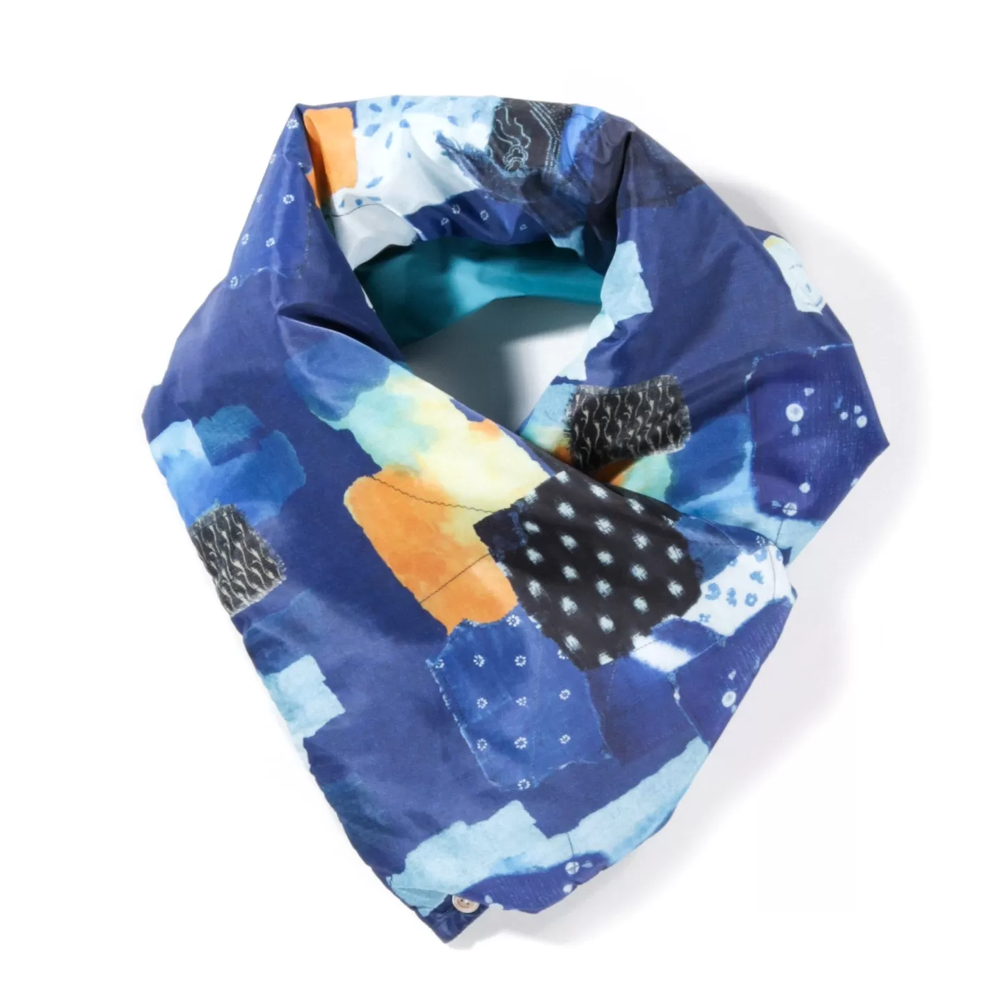 KAPITAL BORO PRINT NYLON OYSE SNOOD SCARF NAVY