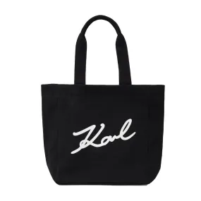 K/Signature Canvas Shopper -Black