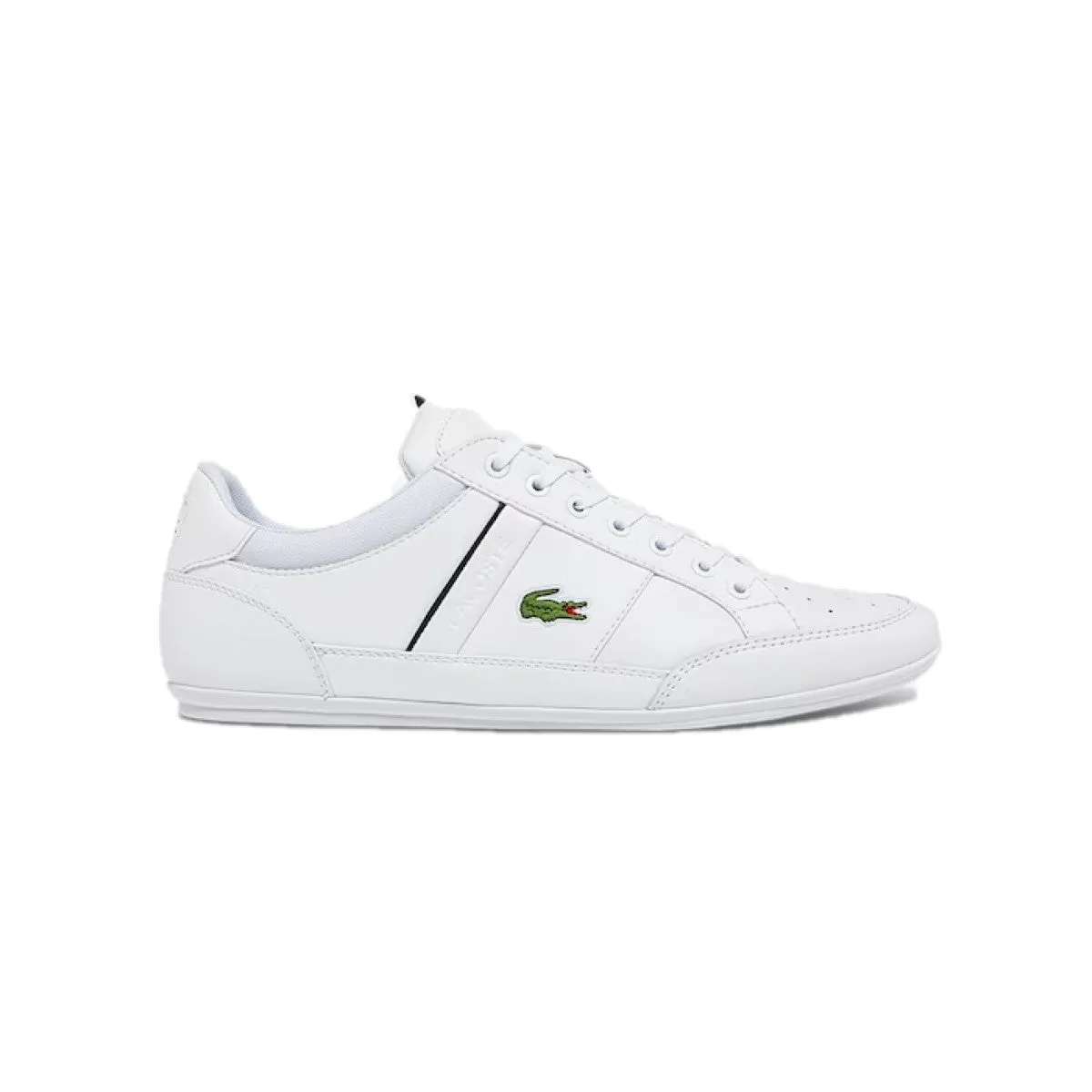 LACOSTE 7-42CMA0014147 CHAYMON 0121 1 MN'S (MEDIU WHITE/BLACK SYNTHETIC &  LEATHER LIFESTYLE SHOES