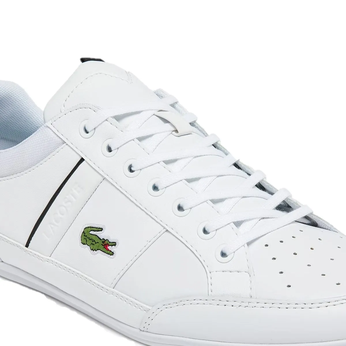 LACOSTE 7-42CMA0014147 CHAYMON 0121 1 MN'S (MEDIU WHITE/BLACK SYNTHETIC &  LEATHER LIFESTYLE SHOES