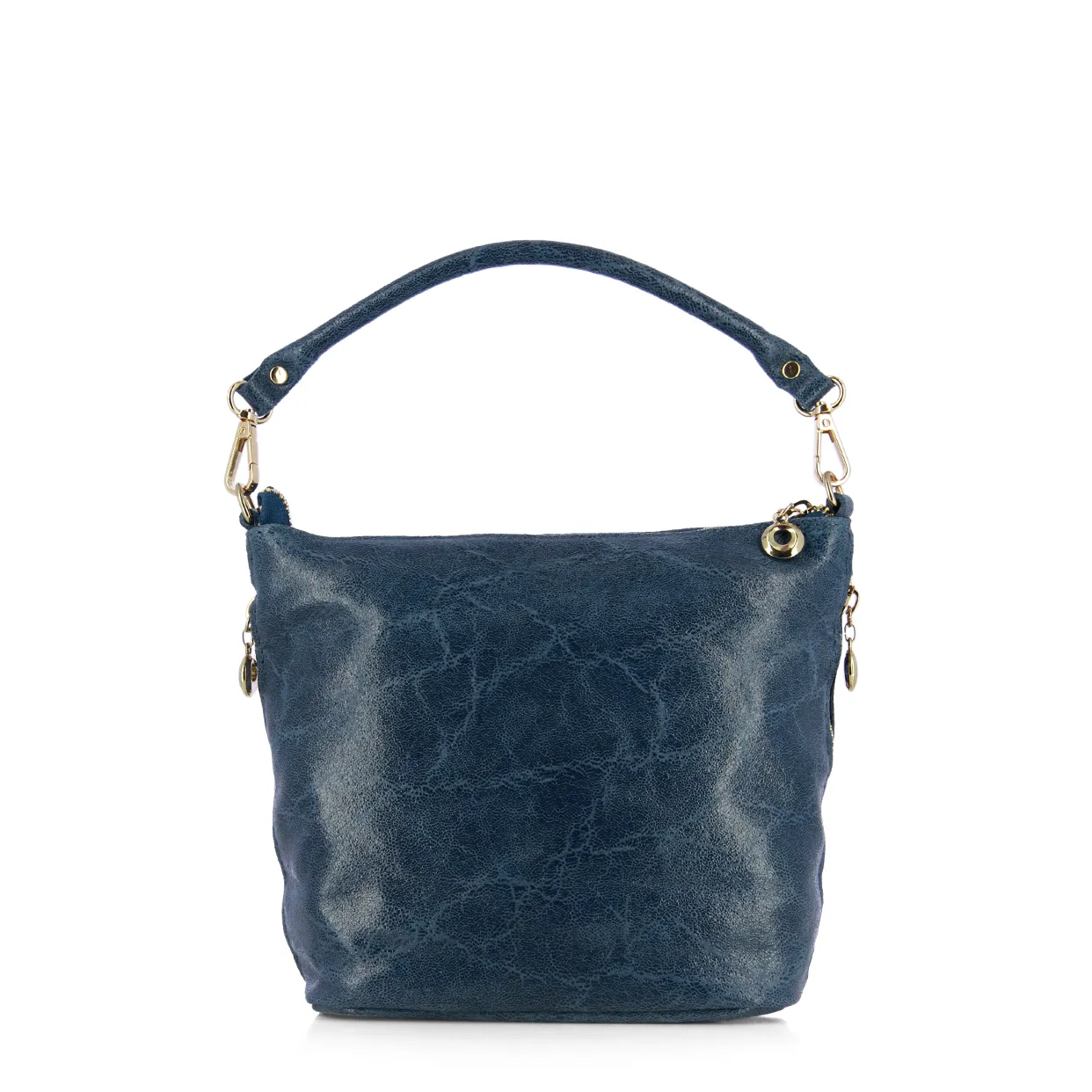 Leather Hobo Bag -Blue