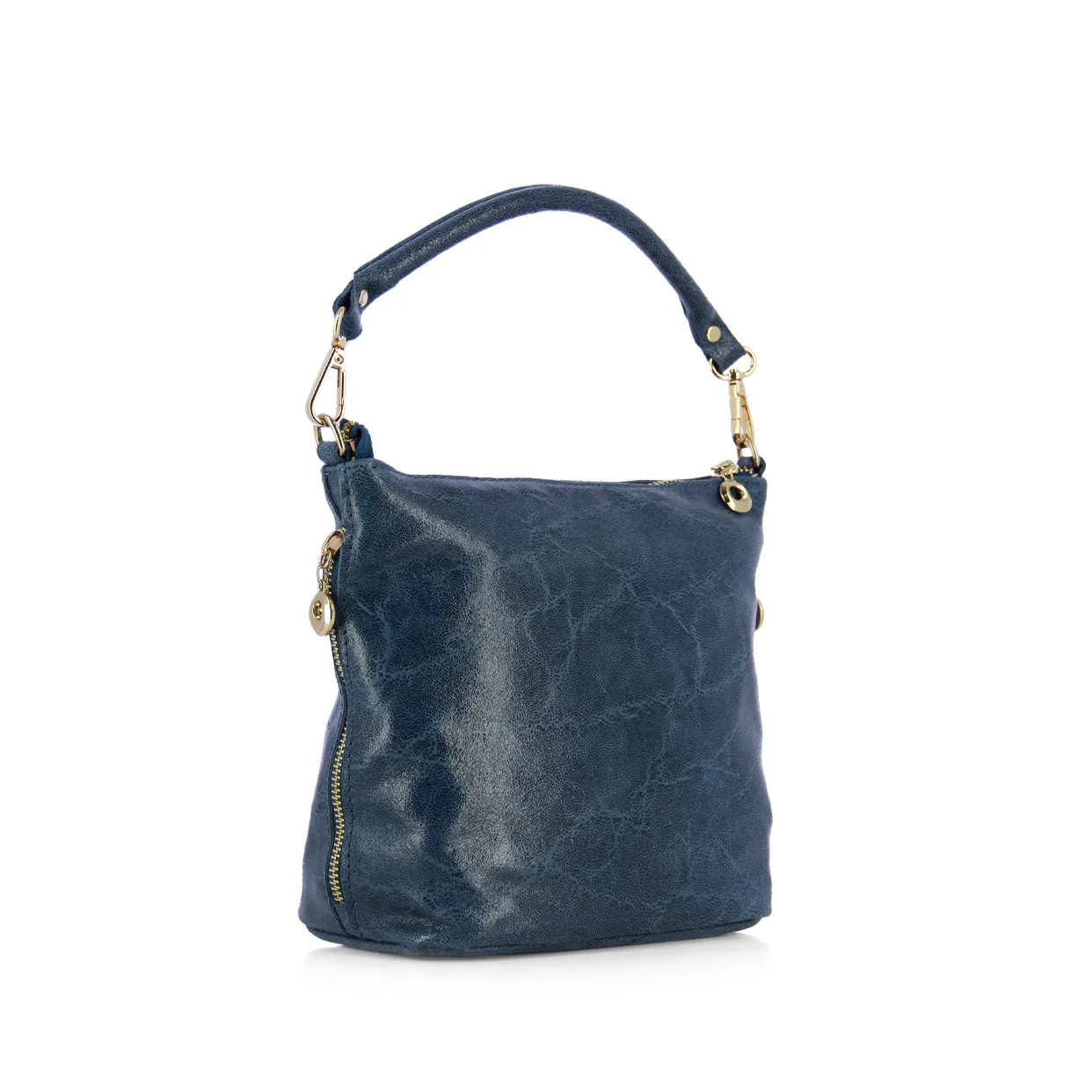 Leather Hobo Bag -Blue