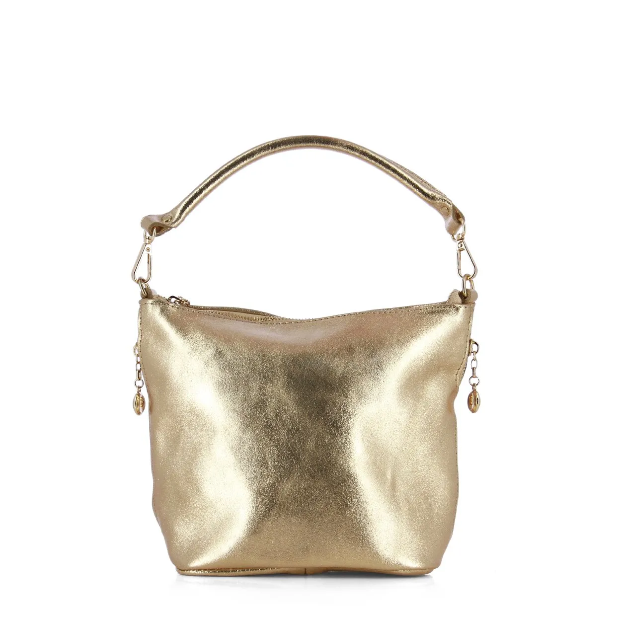 Leather Hobo Bag -Gold