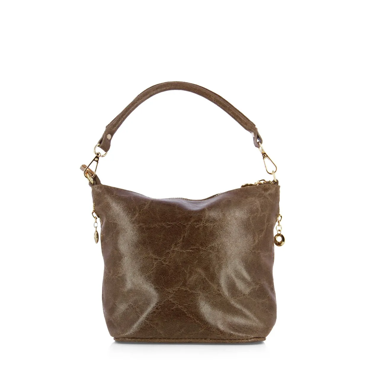 Leather Hobo Bag -Tan