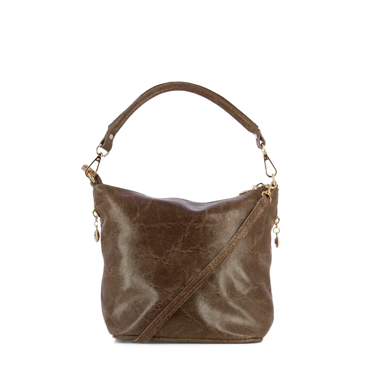 Leather Hobo Bag -Tan