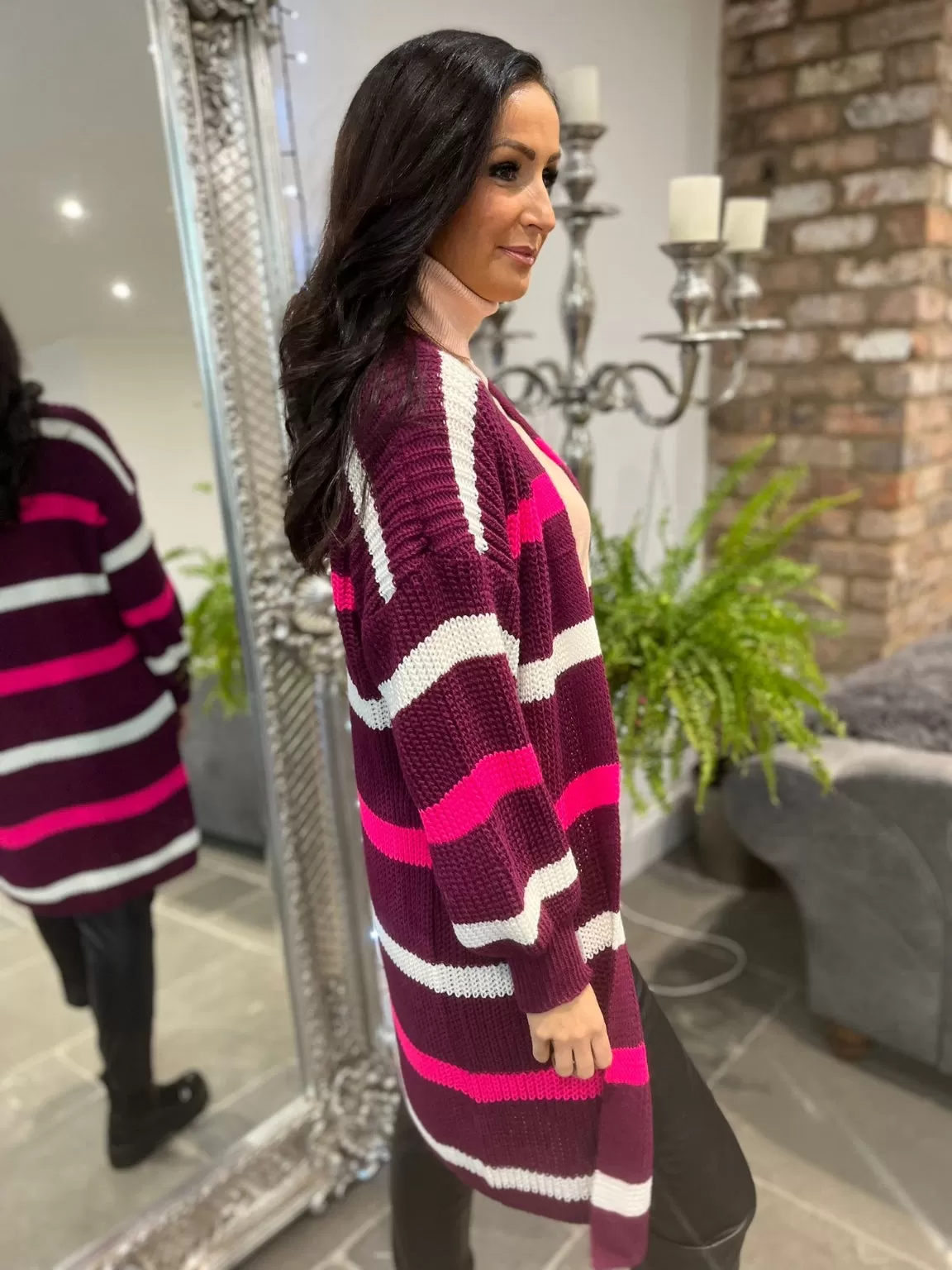 Longline Stripe Cardigan Hollis