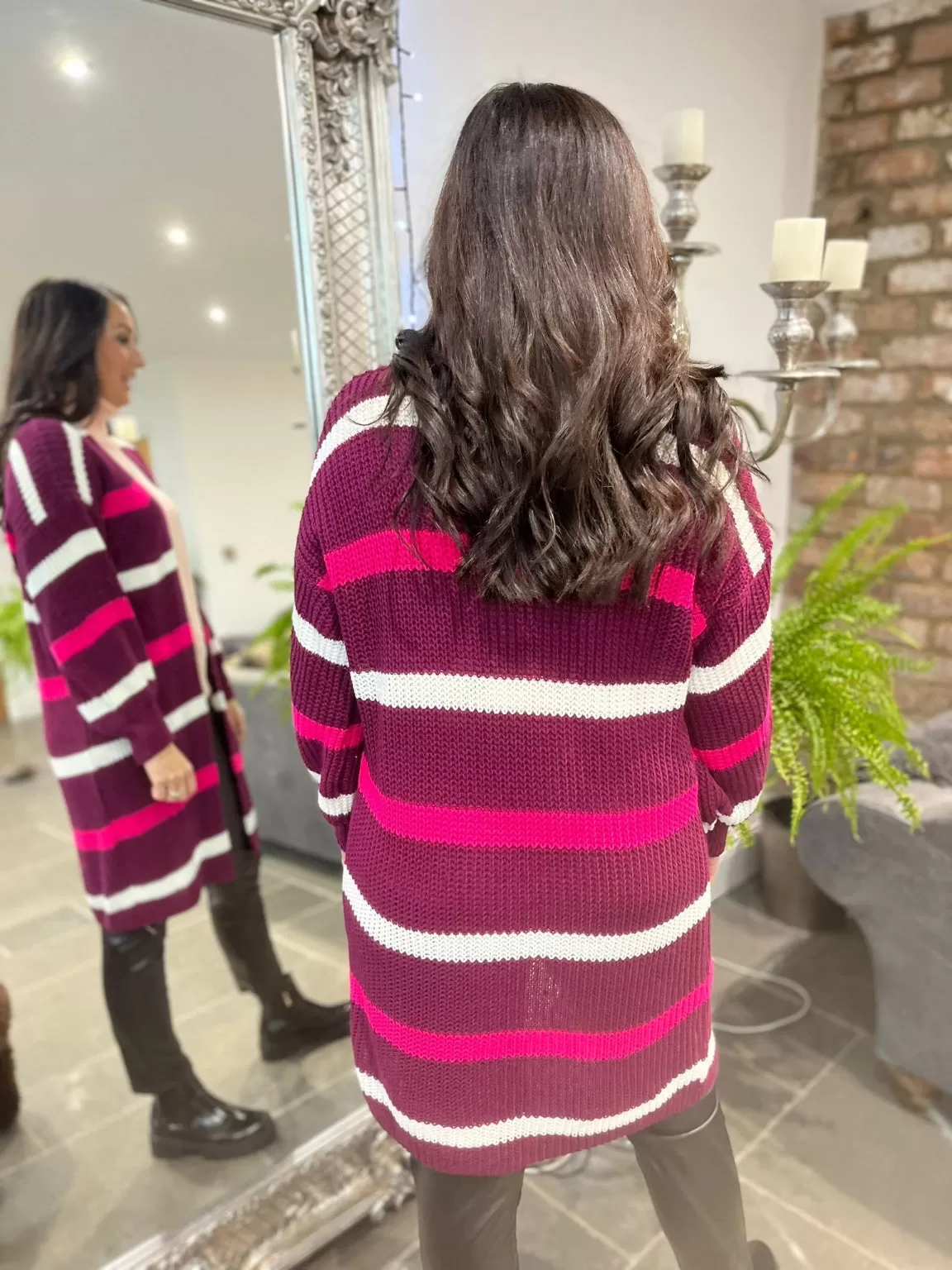 Longline Stripe Cardigan Hollis