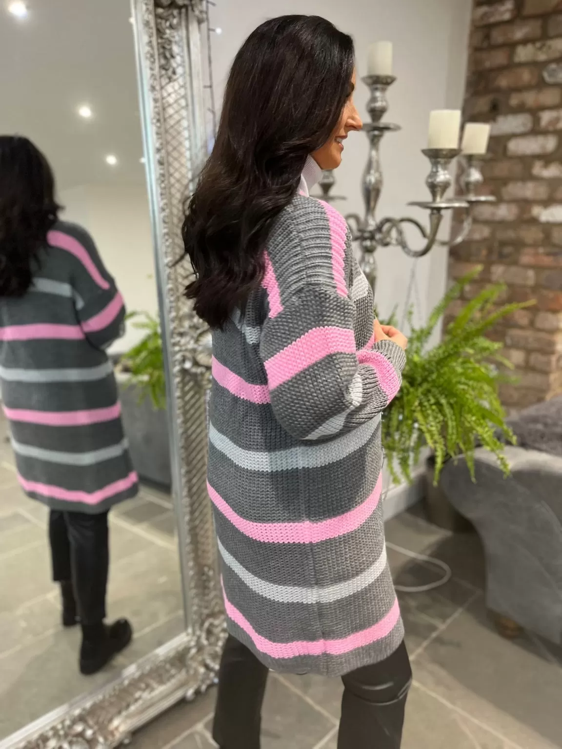 Longline Stripe Cardigan Hollis