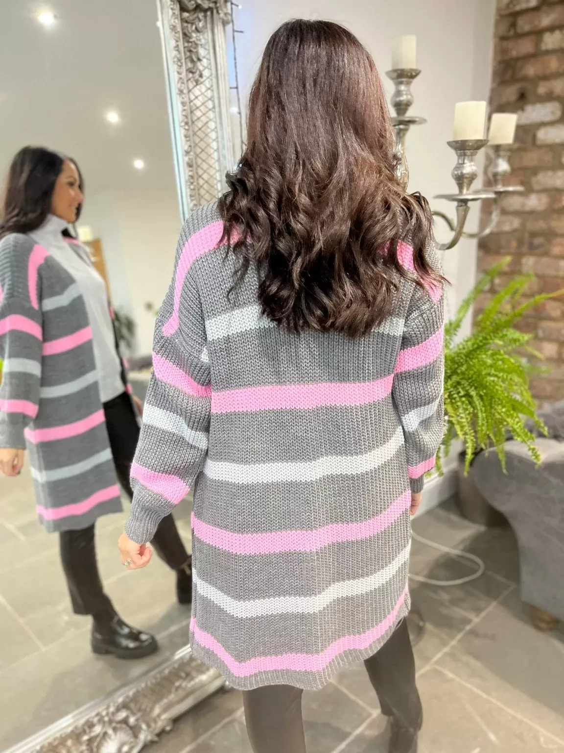 Longline Stripe Cardigan Hollis