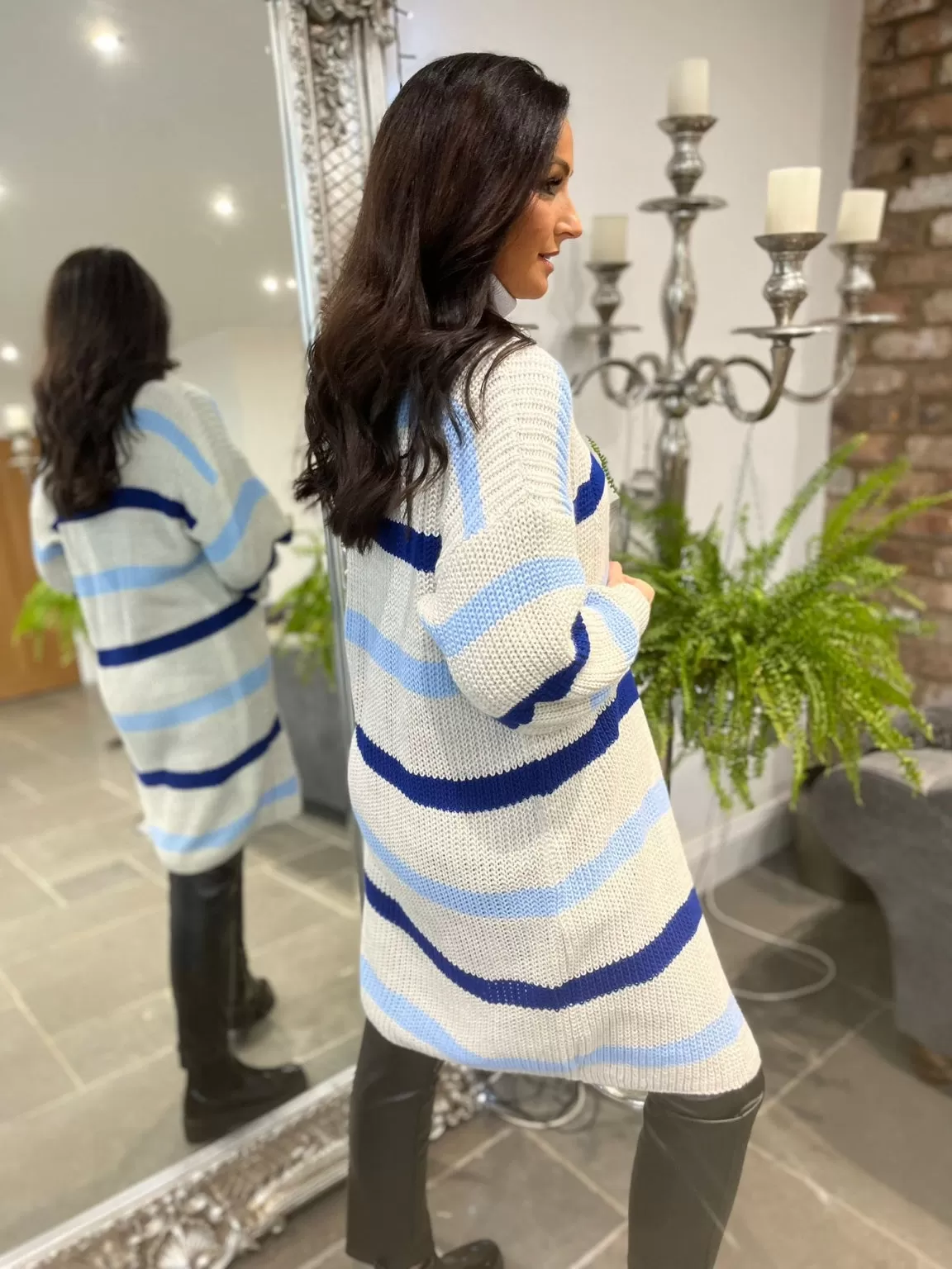 Longline Stripe Cardigan Hollis