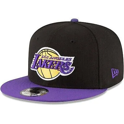 Los Angeles Lakers New Era 9Fifty Basic Black 2 Tone Adjustable Snapback Hat Cap