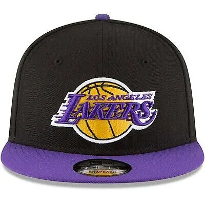 Los Angeles Lakers New Era 9Fifty Basic Black 2 Tone Adjustable Snapback Hat Cap