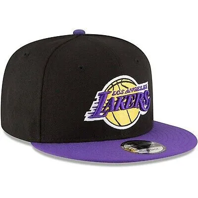 Los Angeles Lakers New Era 9Fifty Basic Black 2 Tone Adjustable Snapback Hat Cap