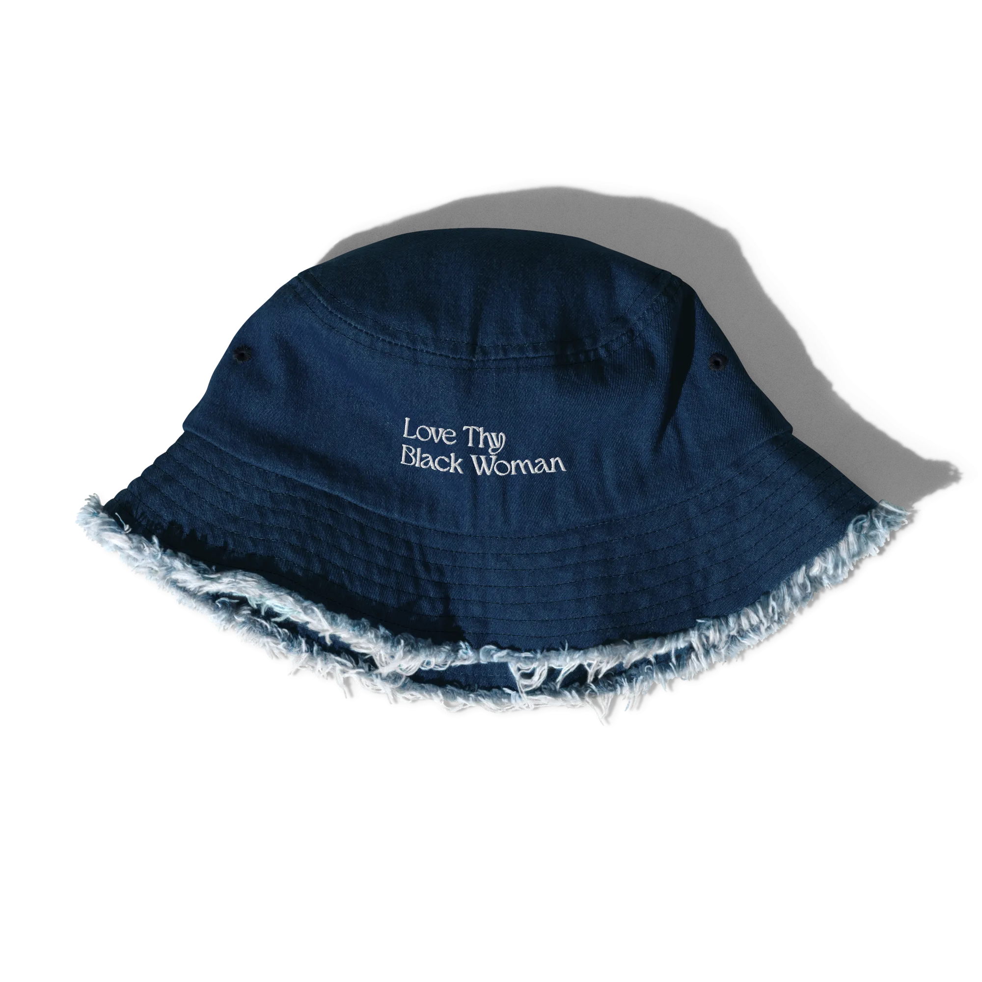 Love Thy Black Woman Distressed Denim Bucket Hat