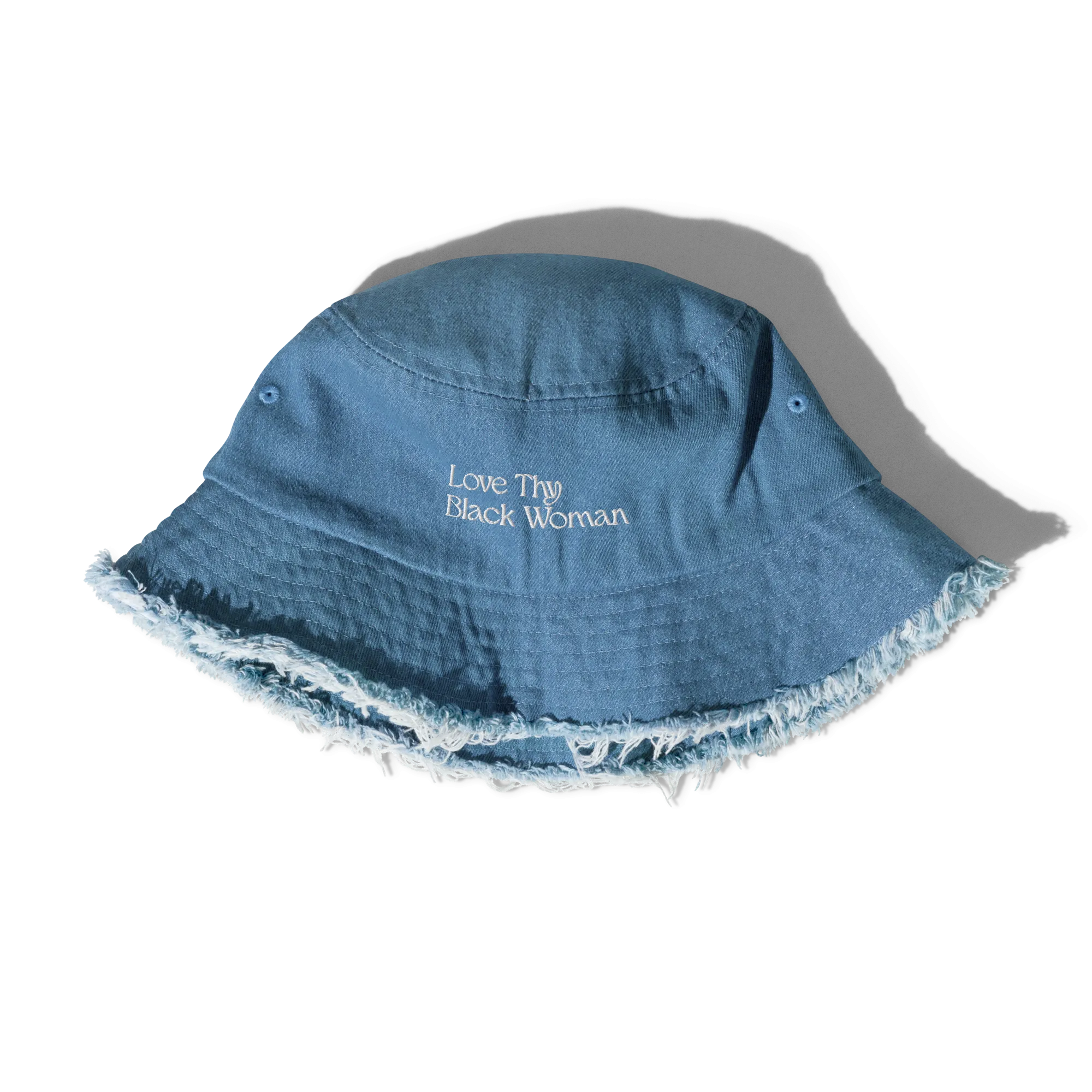 Love Thy Black Woman Distressed Denim Bucket Hat