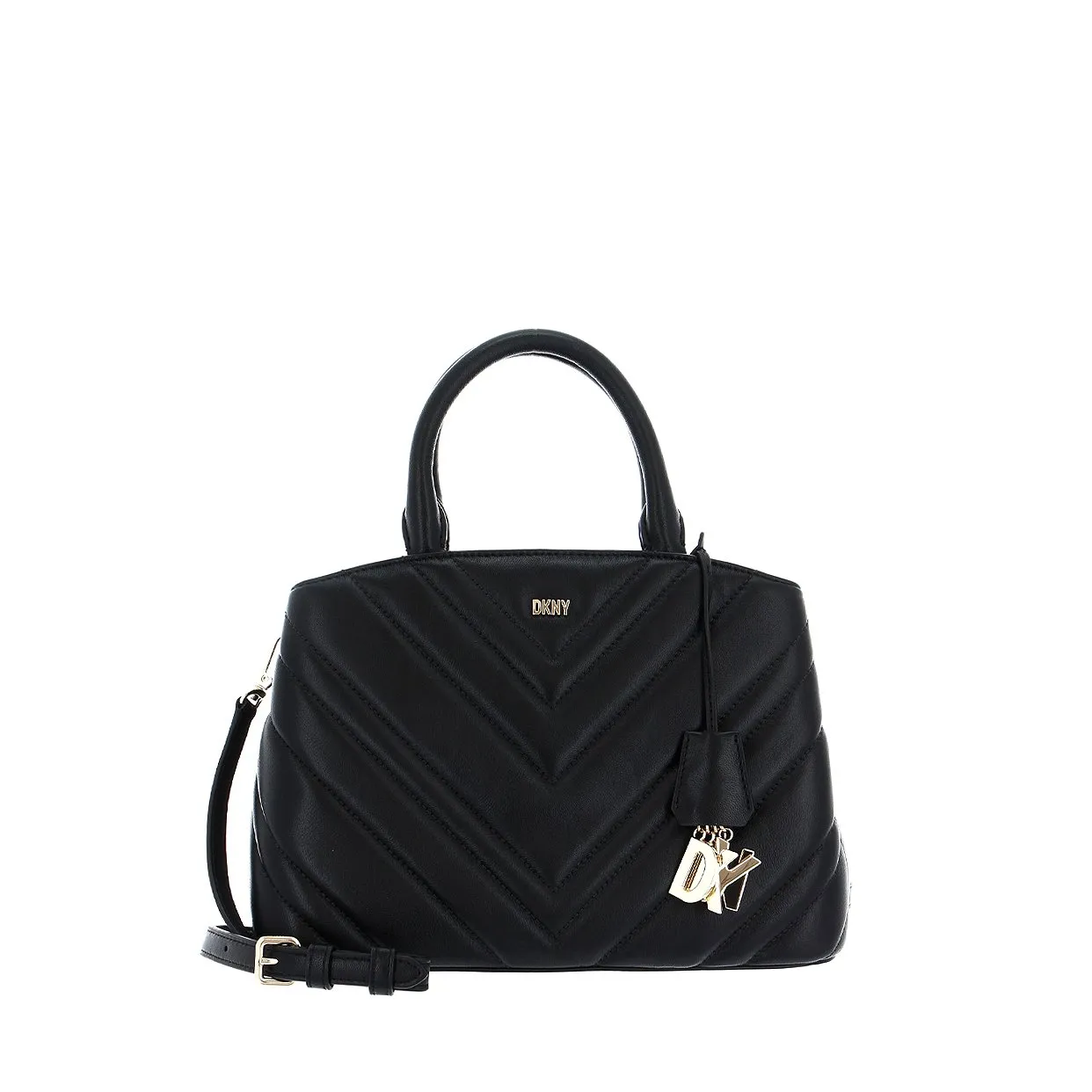 Madison Medium Satchel -Black/Gold