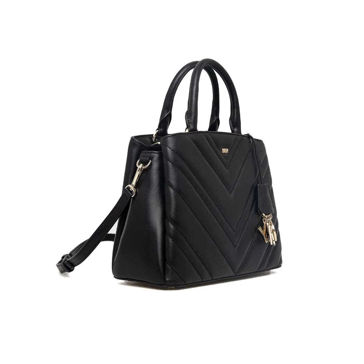 Madison Medium Satchel -Black/Gold