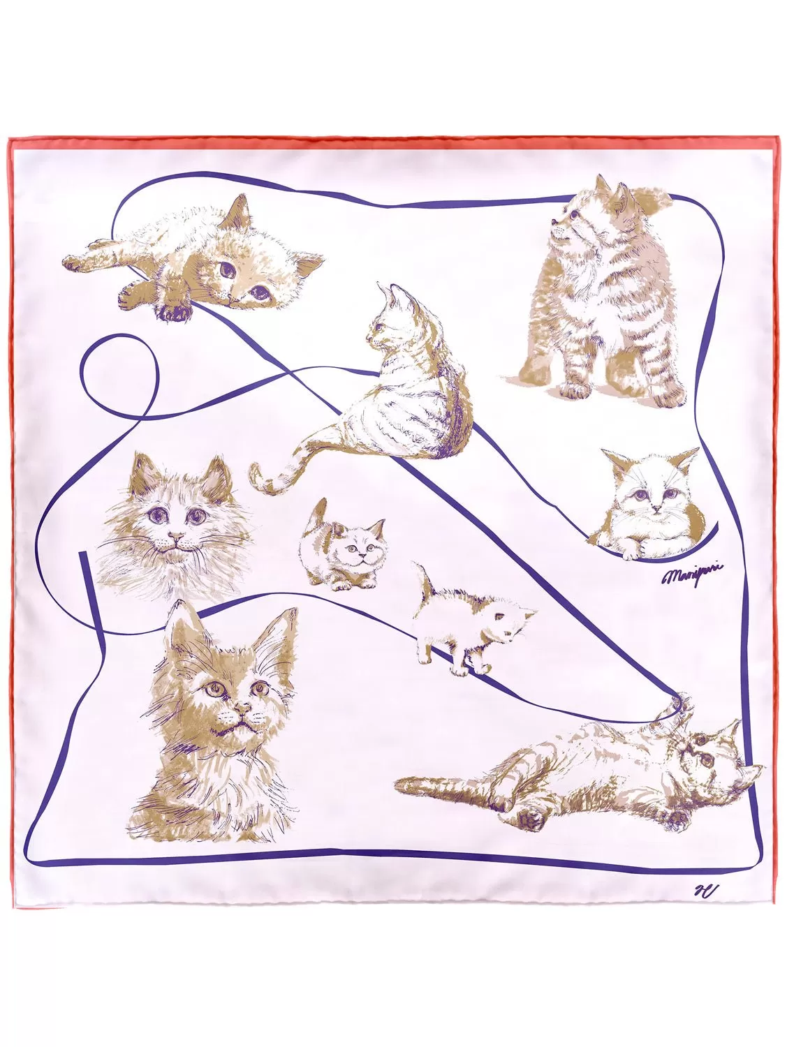 MANIPURI - Cat Ribbon Scarf in Purple