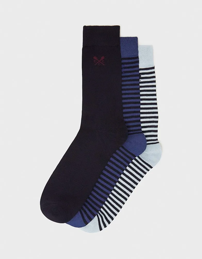 Men's 3 Pack Bamboo Socks from Crew Clothing Company