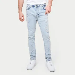 Mens Distressed Slim Fit Jean - Light Blue | HERA Clothing