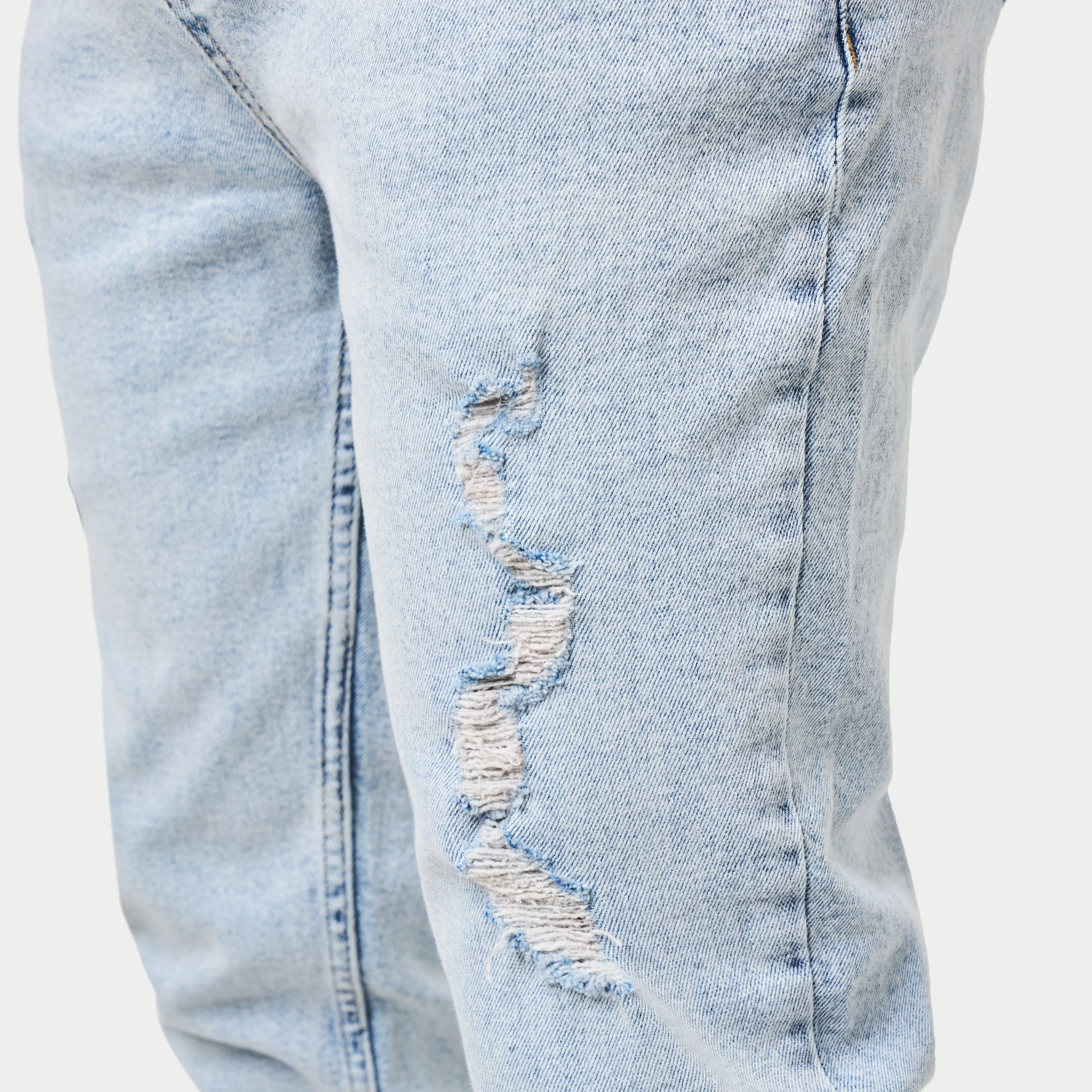 Mens Distressed Slim Fit Jean - Light Blue | HERA Clothing