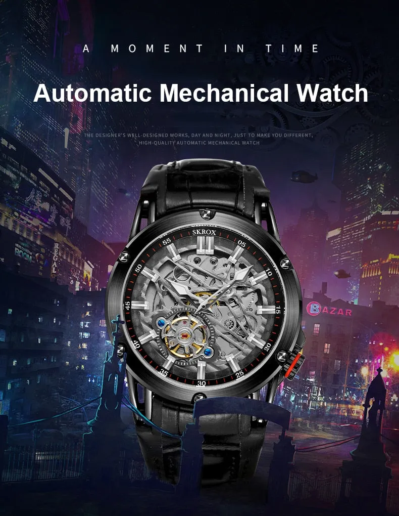 Men's Luminous Punk Skeleton Tourbillon Mechanical Wristwatches