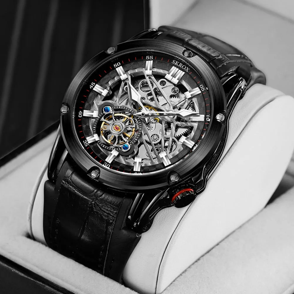 Men's Luminous Punk Skeleton Tourbillon Mechanical Wristwatches