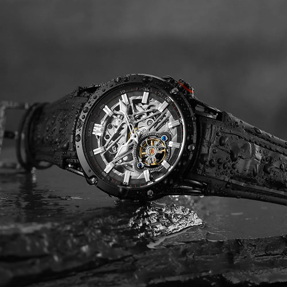 Men's Luminous Punk Skeleton Tourbillon Mechanical Wristwatches