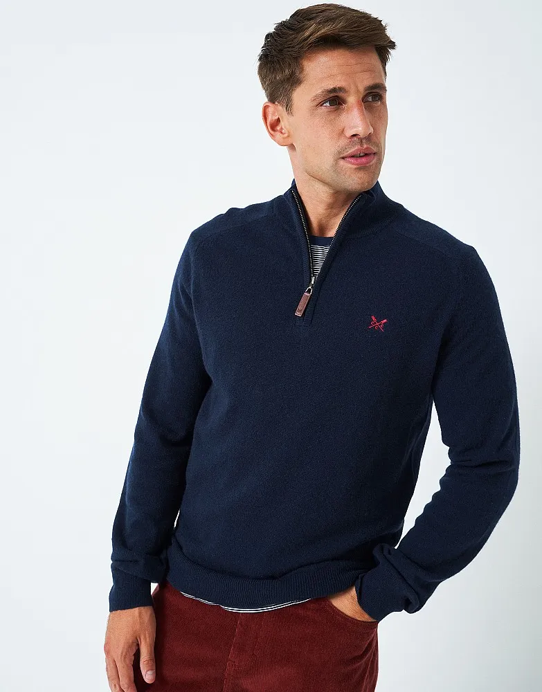 Men's Merino Cashmere Half Zip Jumper from Crew Clothing Company