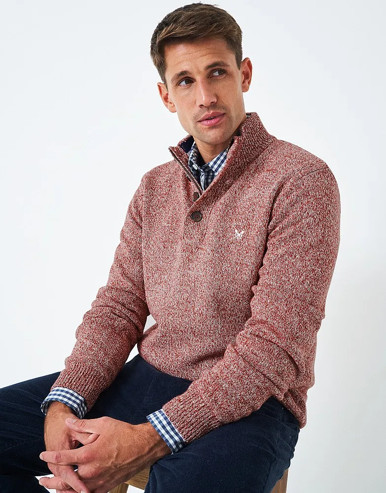 Men's Mouline Half Button Jumper from Crew Clothing Company