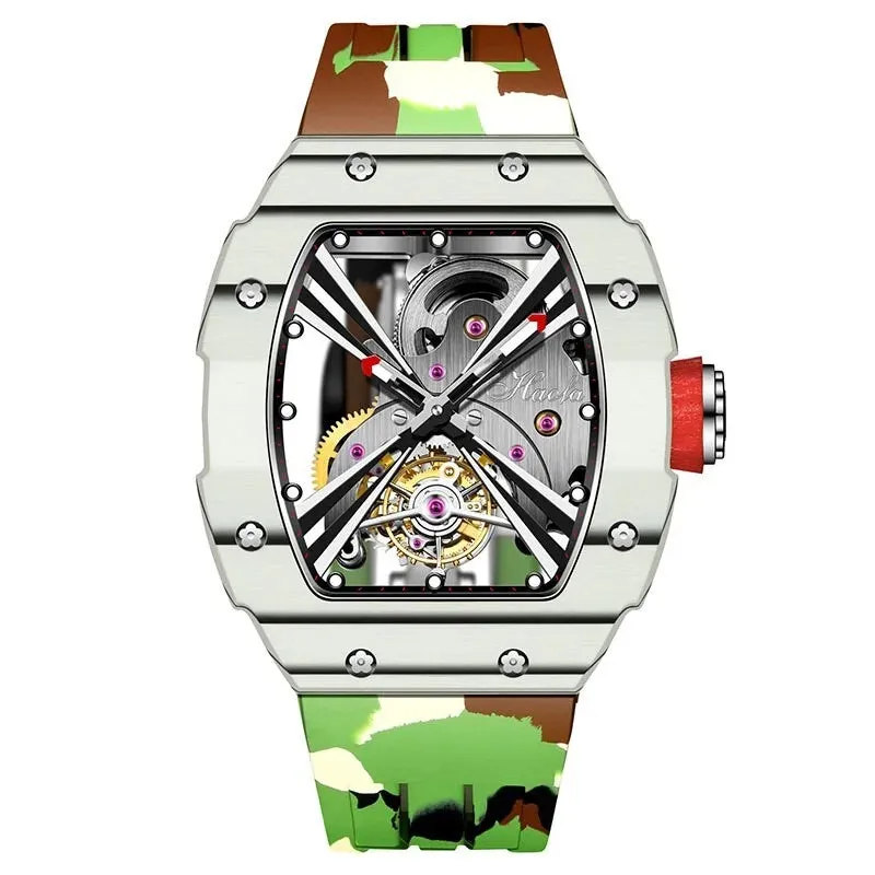 Men's Sapphire Skeleton Manual Tourbillon Luminous Mechanical Watch