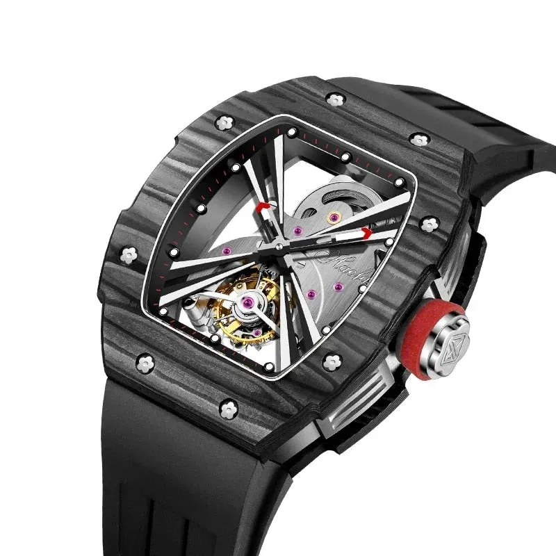 Men's Sapphire Skeleton Manual Tourbillon Luminous Mechanical Watch