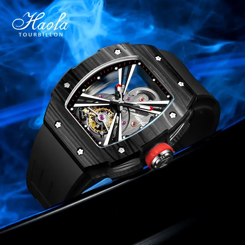 Men's Sapphire Skeleton Manual Tourbillon Luminous Mechanical Watch